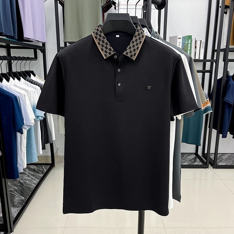 Vintage Dynamic Wave Polo T-Shirt: Effortless Motion in Every Thread