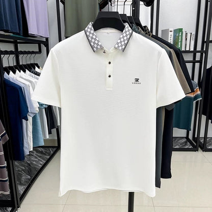 Vintage Dynamic Wave Polo T-Shirt: Effortless Motion in Every Thread