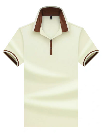 Frayline Ivory Ember Stripe Collar Polo T-Shirt
