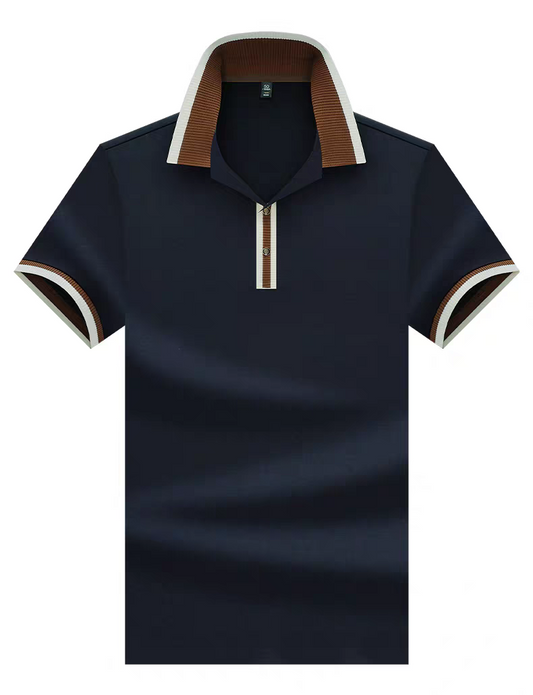 Frayline Navy Ember Stripe Collar Polo T-Shirt