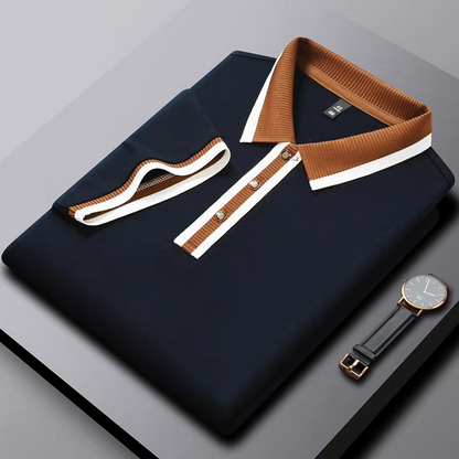 Frayline Navy Ember Stripe Collar Polo T-Shirt