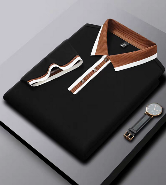 Frayline Black Ember Stripe Collar Polo T-Shirt