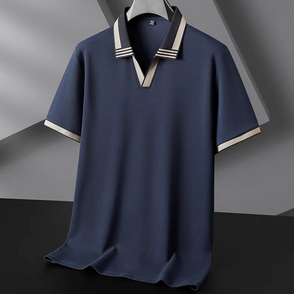 Frayline Midnight Blue Riviera Open-Collar Polo T-Shirt